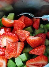 Compote fraises rhubarbe